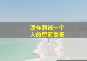 怎样测试一个人的智商高低