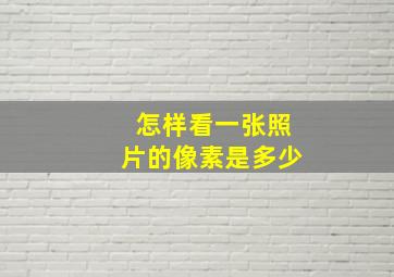 怎样看一张照片的像素是多少