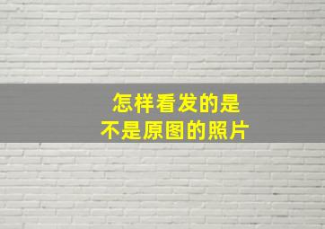 怎样看发的是不是原图的照片