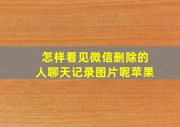 怎样看见微信删除的人聊天记录图片呢苹果