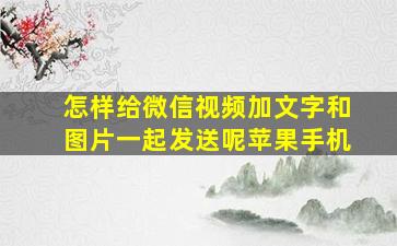 怎样给微信视频加文字和图片一起发送呢苹果手机