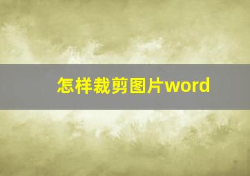 怎样裁剪图片word