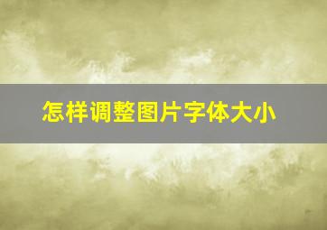 怎样调整图片字体大小