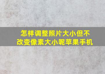 怎样调整照片大小但不改变像素大小呢苹果手机