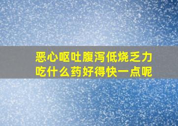 恶心呕吐腹泻低烧乏力吃什么药好得快一点呢