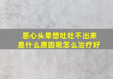 恶心头晕想吐吐不出来是什么原因呢怎么治疗好