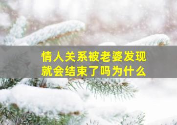 情人关系被老婆发现就会结束了吗为什么