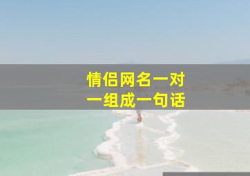 情侣网名一对一组成一句话