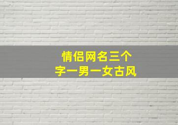 情侣网名三个字一男一女古风