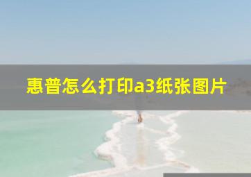 惠普怎么打印a3纸张图片