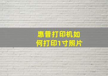 惠普打印机如何打印1寸照片