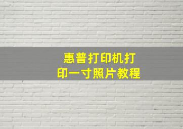 惠普打印机打印一寸照片教程