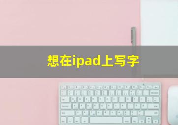 想在ipad上写字