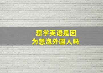 想学英语是因为想泡外国人吗