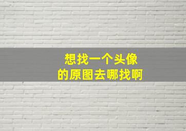 想找一个头像的原图去哪找啊