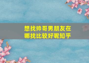 想找帅哥男朋友在哪找比较好呢知乎