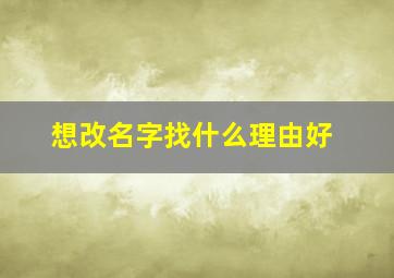 想改名字找什么理由好