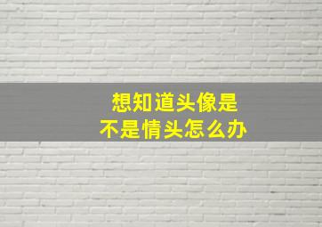 想知道头像是不是情头怎么办