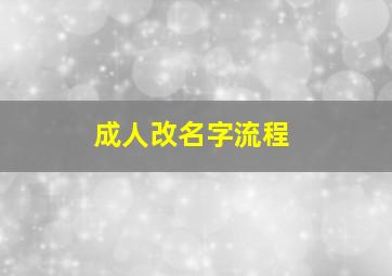 成人改名字流程