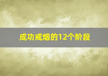 成功戒烟的12个阶段