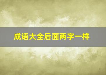 成语大全后面两字一样