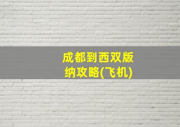 成都到西双版纳攻略(飞机)