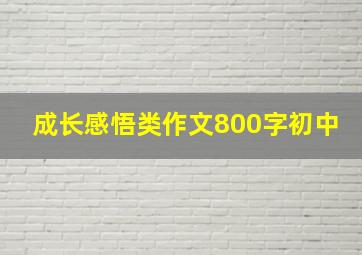 成长感悟类作文800字初中