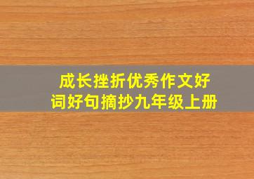 成长挫折优秀作文好词好句摘抄九年级上册