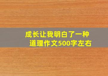 成长让我明白了一种道理作文500字左右