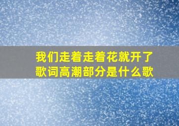 我们走着走着花就开了歌词高潮部分是什么歌