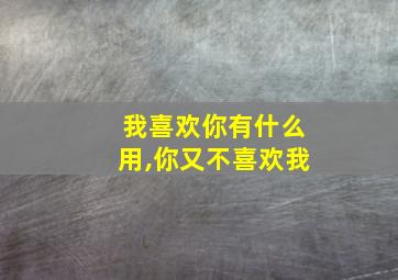 我喜欢你有什么用,你又不喜欢我