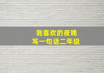 我喜欢的夜晚写一句话二年级