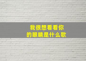 我很想看看你的眼睛是什么歌