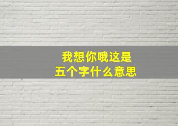 我想你哦这是五个字什么意思