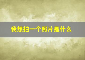 我想拍一个照片是什么