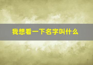 我想看一下名字叫什么