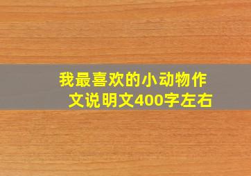 我最喜欢的小动物作文说明文400字左右