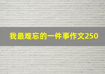 我最难忘的一件事作文250