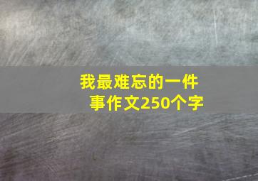 我最难忘的一件事作文250个字