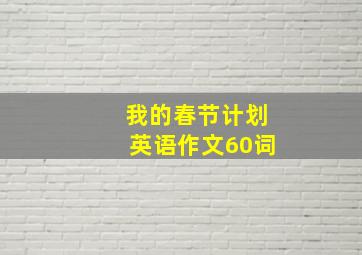 我的春节计划英语作文60词