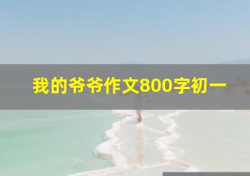 我的爷爷作文800字初一