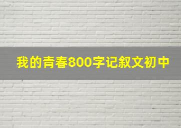 我的青春800字记叙文初中