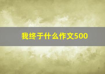 我终于什么作文500