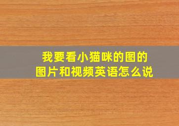 我要看小猫咪的图的图片和视频英语怎么说