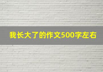 我长大了的作文500字左右