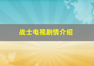 战士电视剧情介绍