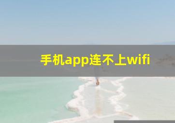 手机app连不上wifi