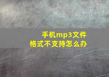 手机mp3文件格式不支持怎么办