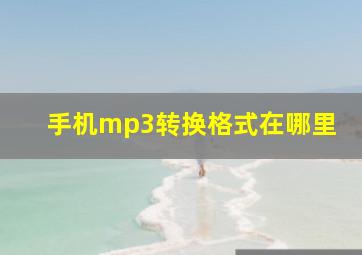 手机mp3转换格式在哪里