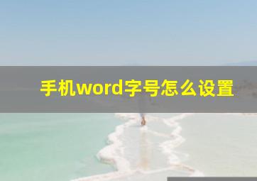 手机word字号怎么设置